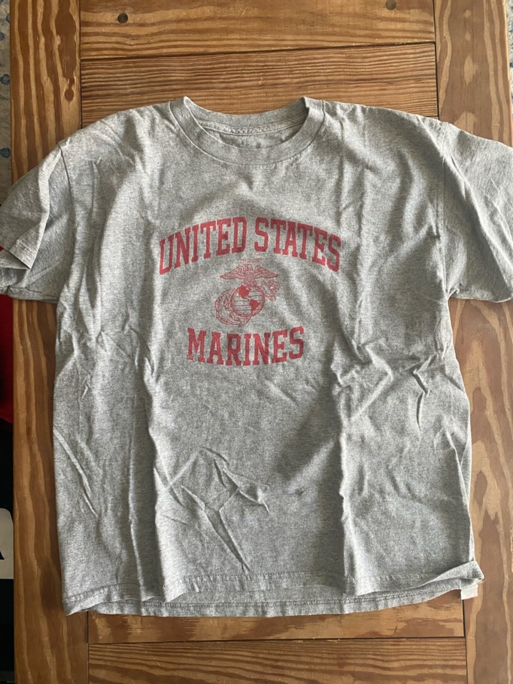 United States Marines Grey Graphic Tee - Red Print